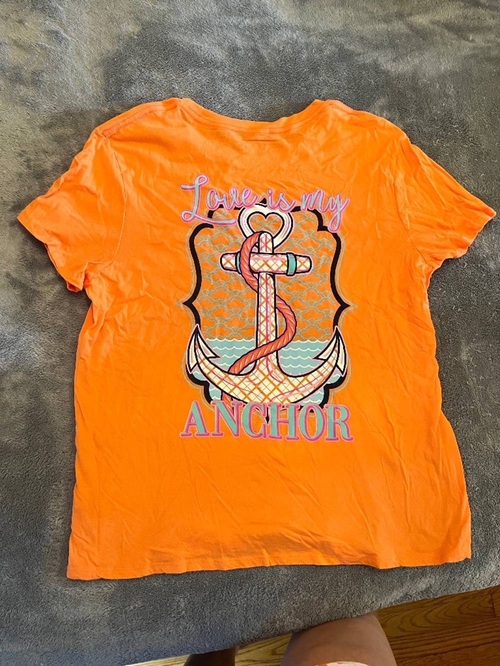 Orange XL with big anchor on the back tshirt